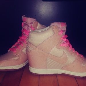 Nike pink wedge sneakers
